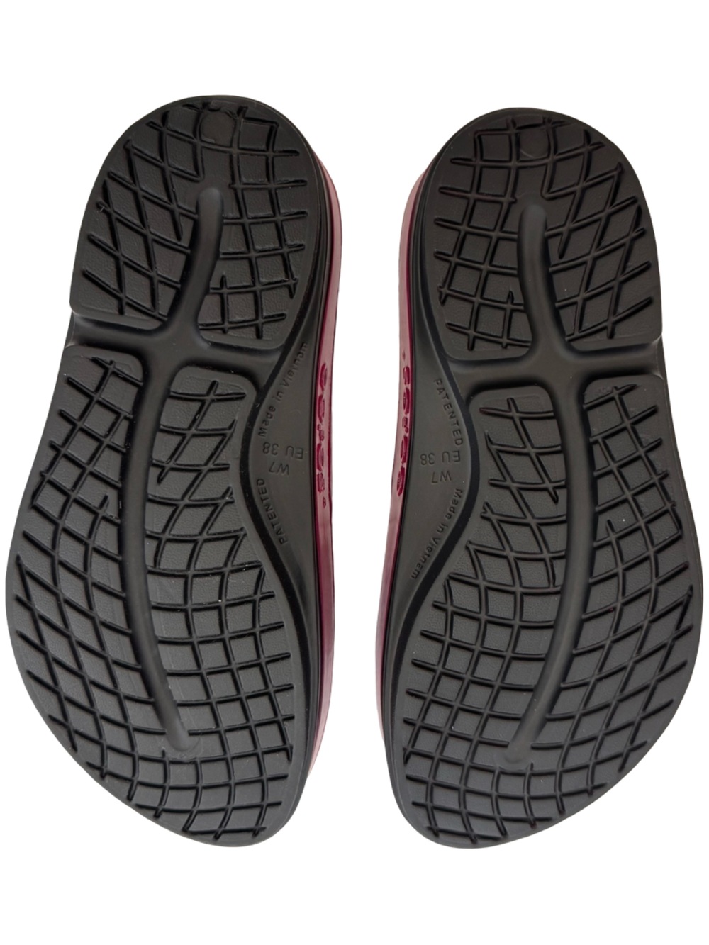 OOFOS Women's Glossy Berry Platform Thong Sandals - Picture 4 of 7